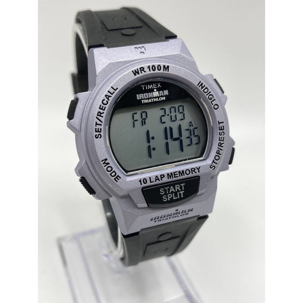 Timex ironman triathlon Ladies Purple 10 Lap 100M W/R Digital Watch New Batt